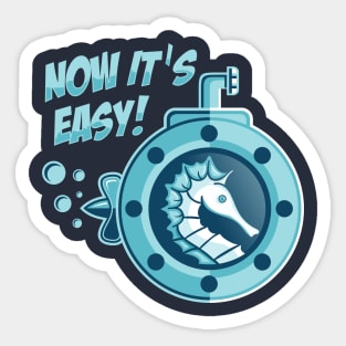 Sea Horse in a Submarine Sticker